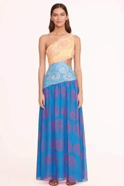STAUD -ASHLYN DRESS - MULTI WHIRLPOOL