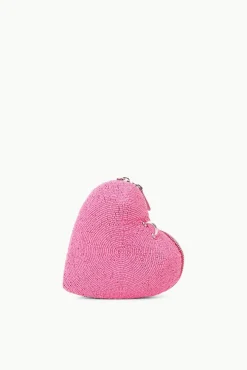 STAUD Occasion Dresses-BEADED HEART CLUTCH - BLOSSOM