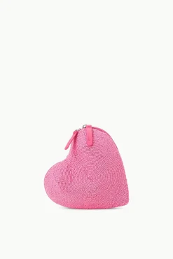 STAUD -BEADED HEART CLUTCH - BLOSSOM