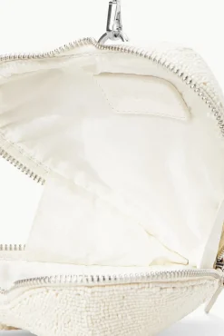 STAUD -BEADED HEART CLUTCH - CREAM