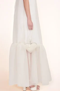 STAUD -BEADED HEART CLUTCH - CREAM