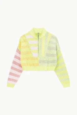 STAUD -CROPPED HAMPTON SWEATER - MULTI SUNRAY
