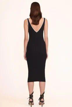 STAUD -DANA DRESS BLACK - BLACK WHITE