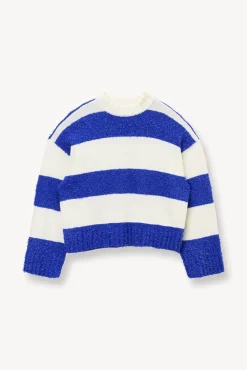 STAUD -DELANEY SWEATER - WHITE ATLANTIC RUGBY STRIPE