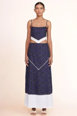 STAUD -LOYALTY TOP - NAVY WHIRLPOOL WHITE