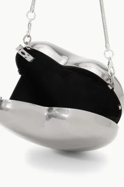 STAUD Bridal Accessories-METAL HEART CLUTCH - SILVER