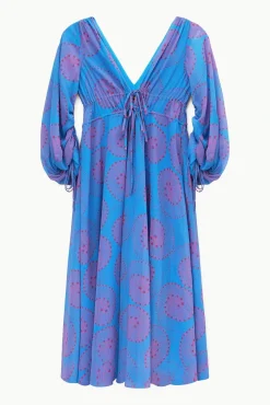 STAUD -MIDI SHELBY DRESS - PACIFIC WHIRLPOOL