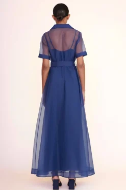 STAUD Occasion Dresses-MILLIE DRESS ORGANZA - NAVY