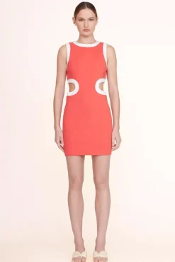 STAUD -MINI DOLCE DRESS - HIBISCUS WHITE