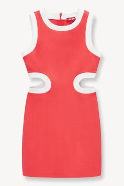 STAUD -MINI DOLCE DRESS - HIBISCUS WHITE