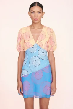 STAUD Occasion Dresses-MINI MILLA DRESS - MULTI WHIRLPOOL