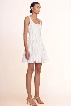 STAUD -MINI WELLS DRESS - MULTI STRIPE