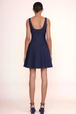 STAUD -MINI WELLS DRESS - NAVY