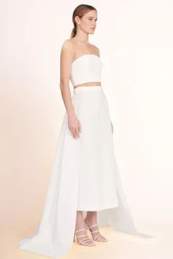 STAUD Bridal Dresses-PRUNELLA SKIRT - WHITE