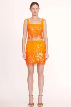 STAUD Occasion Dresses-REBECCA SKIRT - PAPAYA