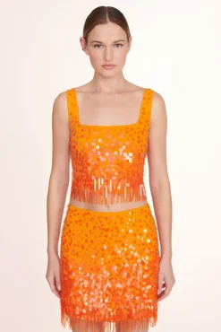 STAUD Occasion Dresses-REBECCA SKIRT - PAPAYA