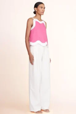 STAUD -RENATA TOP - BLOSSOM WHITE
