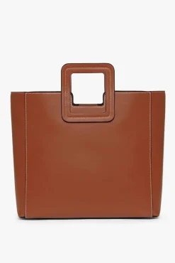 STAUD -SHIRLEY LEATHER BAG SADDLE - TAN