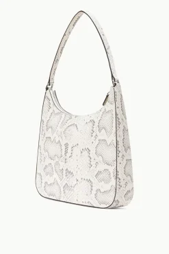 STAUD - ALEC BAG SNAKE EMBOSSED BLEACHED