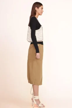 STAUD - ALEC BAG SNAKE EMBOSSED BLEACHED