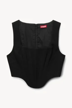 STAUD - ALICE TOP TWILL BLACK