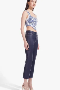 STAUD - ALICE TOP CHINA BLUE TOILE