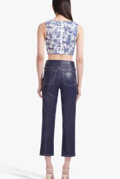 STAUD - ALICE TOP CHINA BLUE TOILE