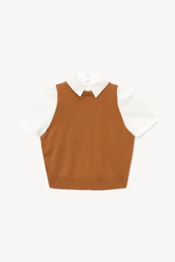 STAUD - ARYA TOP TAN WHITE