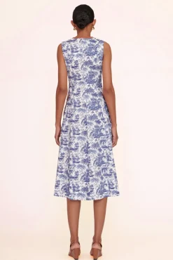 STAUD - BAIT DRESS BLUE TOILE WHISKEY