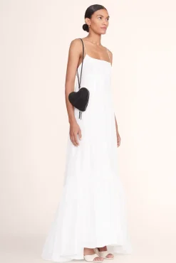 STAUD Occasion Dresses- BEADED HEART CLUTCH BLACK