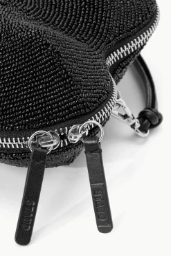 STAUD Occasion Dresses- BEADED HEART CLUTCH BLACK