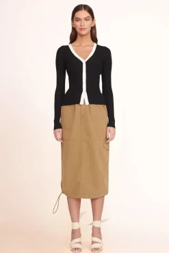 STAUD - CARGO SWEATER BLACK BLACK WHITE