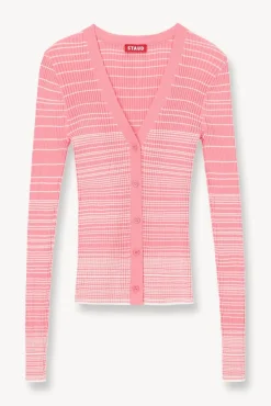 STAUD - CARGO SWEATER CORAL PINK WHITE