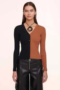 STAUD - CARGO SWEATER TAN BLACK