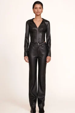 STAUD - CHISEL PANT BLACK VEGAN LEATHER