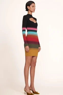 STAUD - CLARA DRESS MOSAIC STRIPE