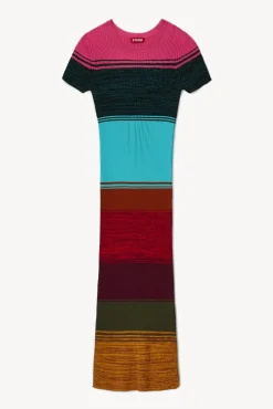 STAUD - COLLEEN DRESS MOSAIC STRIPE