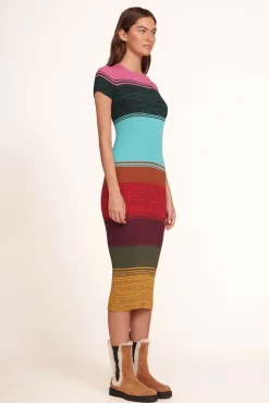 STAUD - COLLEEN DRESS MOSAIC STRIPE