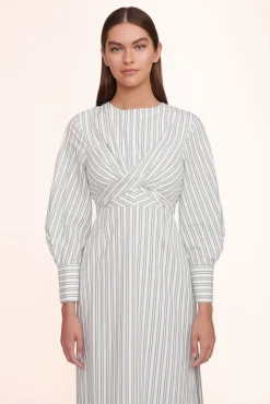 STAUD - CROSSHILL DRESS MOSS STRIPE