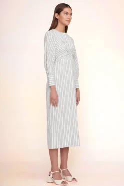 STAUD - CROSSHILL DRESS MOSS STRIPE