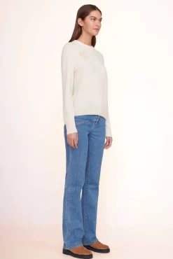 STAUD Pet Sweats & Knits- CUSTOM CASHMERE CREWNECK SWEATER CREAM