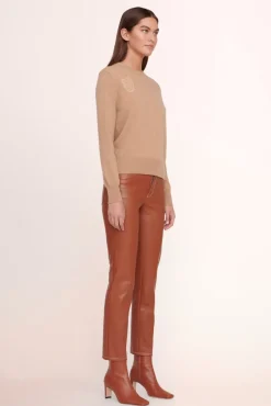 STAUD Pet Sweats & Knits- CUSTOM CASHMERE CREWNECK SWEATER CAMEL