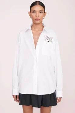 STAUD Pet Ready To Wear- CUSTOM CLASSIC OVERSIZED SHIRT WHITE