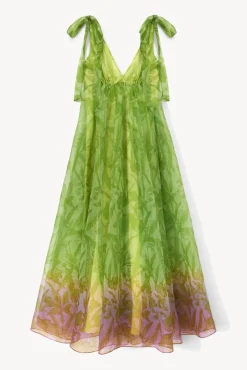 STAUD Occasion Dresses- DANDELION DRESS LIME/MAGENTA WILDFLOWERS LIME MAGENTA WILDFLOWERS