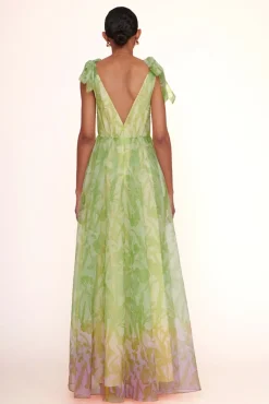 STAUD Occasion Dresses- DANDELION DRESS LIME/MAGENTA WILDFLOWERS LIME MAGENTA WILDFLOWERS
