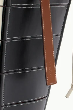 STAUD - DIAMOND TOTE CREAM TAN BLACK