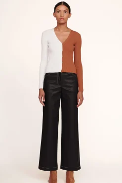 STAUD - DOMINO PANT VEGAN LEATHER BLACK