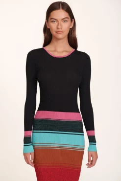 STAUD - EDNA DRESS MOSAIC STRIPE