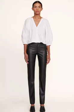 STAUD - ELLIOT PANT VEGAN LEATHER BLACK