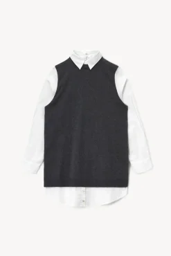 STAUD - FERN DRESS GREY WHITE